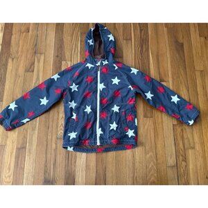 Mini Boden Star Insulated Fleece Hooded Jacket Blue Size 9-10
